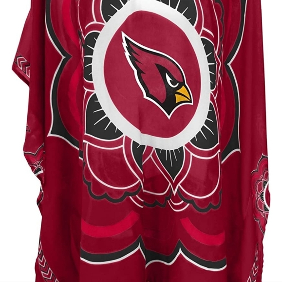 NFL AZ Cardinals Women's Sheer Caftan Swimsuit Cover-Up - Picture 2 of 6